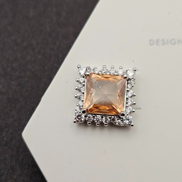 Bomb Party ER39763 “It Had To Be You” Smokey Topaz Cubic Zirconia Earrings - Picture 2 of 5